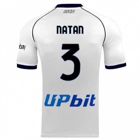 Kandiny Uomo Maglia Natan #3 Bianco Kit Gara Away 2023/24 Maglietta