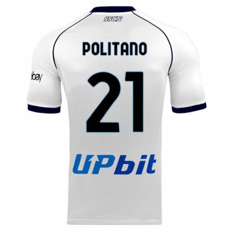 Kandiny Uomo Maglia Matteo Politano #21 Bianco Kit Gara Away 2023/24 Maglietta