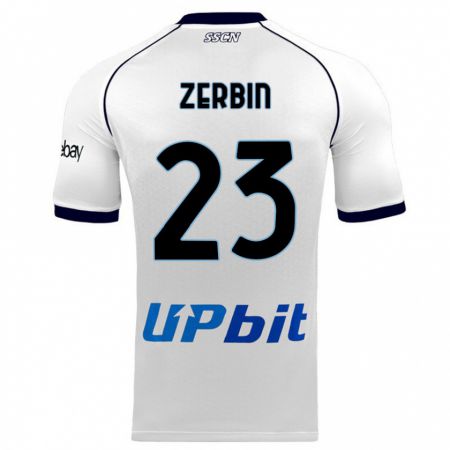 Kandiny Uomo Maglia Alessio Zerbin #23 Bianco Kit Gara Away 2023/24 Maglietta