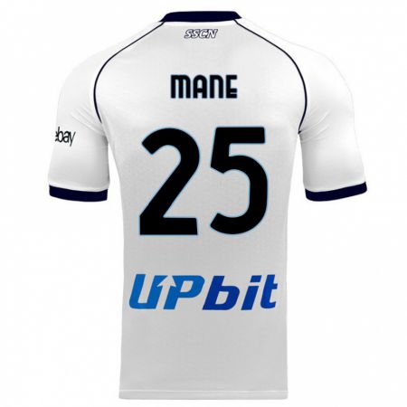 Kandiny Uomo Maglia Balla Mousa Mane #25 Bianco Kit Gara Away 2023/24 Maglietta