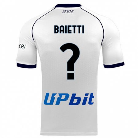 Kandiny Uomo Maglia Francesco Baietti #0 Bianco Kit Gara Away 2023/24 Maglietta