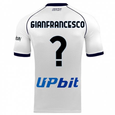 Kandiny Uomo Maglia Sergio Gianfrancesco #0 Bianco Kit Gara Away 2023/24 Maglietta