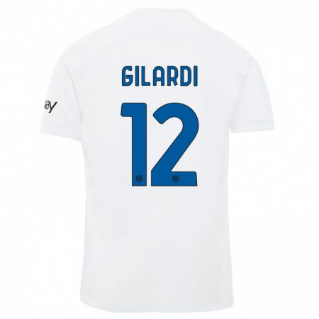 Kandiny Uomo Maglia Astrid Gilardi #12 Bianco Kit Gara Away 2023/24 Maglietta