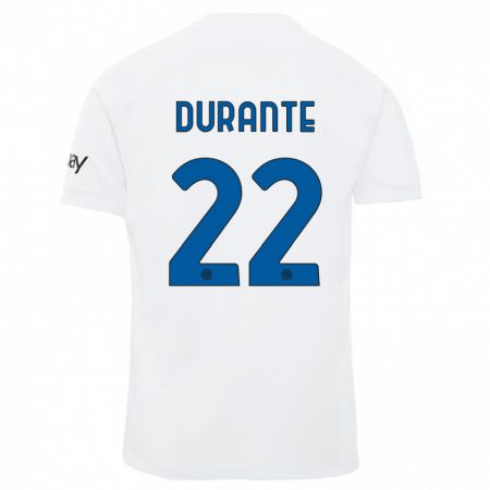 Kandiny Hombre Camiseta Francesca Durante #22 Blanco 2ª Equipación 2023/24 La Camisa