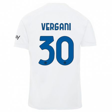 Kandiny Uomo Maglia Bianca Vergani #30 Bianco Kit Gara Away 2023/24 Maglietta