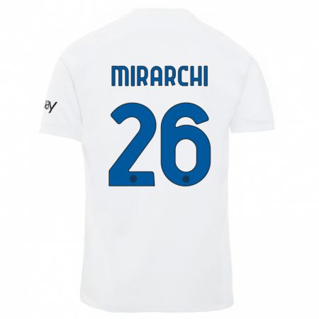 Kandiny Uomo Maglia Mattia Mirarchi #26 Bianco Kit Gara Away 2023/24 Maglietta