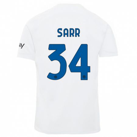 Kandiny Uomo Maglia Amadou Sarr #34 Bianco Kit Gara Away 2023/24 Maglietta