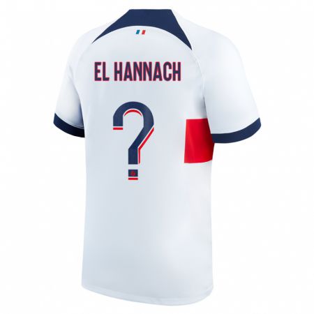 Kandiny Uomo Maglia Younes El Hannach #0 Bianco Kit Gara Away 2023/24 Maglietta