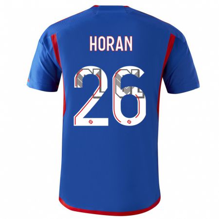 Kandiny Heren Lindsey Horan #26 Blauw Rood Uitshirt Uittenue 2023/24 T-Shirt België