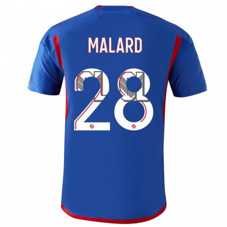 Kandiny Herren Melvine Malard #28 Blau Rot Auswärtstrikot Trikot 2023/24 T-Shirt Österreich