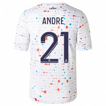 Kandiny Uomo Maglia Benjamin André #21 Bianco Kit Gara Away 2023/24 Maglietta