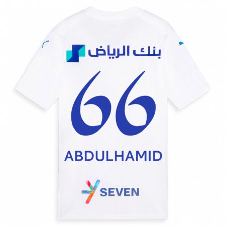 Kandiny Uomo Maglia Saud Abdulhamid #66 Bianco Kit Gara Away 2023/24 Maglietta