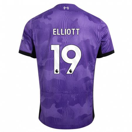 Kandiny Hombre Camiseta Harvey Elliott #19 Púrpura Equipación Tercera 2023/24 La Camisa