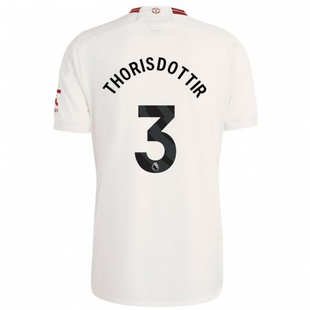 Kandiny Uomo Maglia Maria Thorisdottir #3 Bianco Kit Gara Third 2023/24 Maglietta