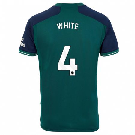 Kandiny Uomo Maglia Ben White #4 Verde Kit Gara Third 2023/24 Maglietta