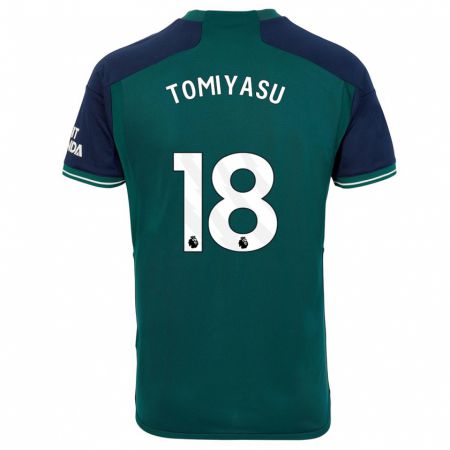 Kandiny Herren Takehiro Tomiyasu #18 Grün Ausweichtrikot Trikot 2023/24 T-Shirt Österreich