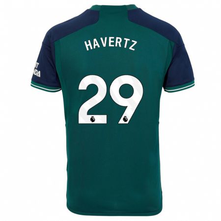 Kandiny Uomo Maglia Kai Havertz #29 Verde Kit Gara Third 2023/24 Maglietta