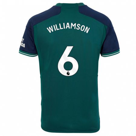 Kandiny Uomo Maglia Leah Williamson #6 Verde Kit Gara Third 2023/24 Maglietta