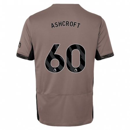 Kandiny Uomo Maglia Tyrell Ashcroft #60 Beige Scuro Kit Gara Third 2023/24 Maglietta