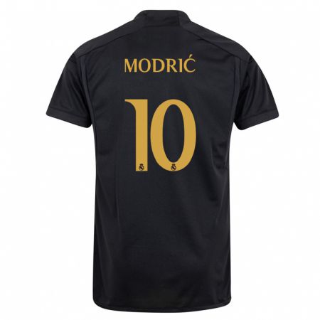 Kandiny Uomo Maglia Luka Modric #10 Nero Kit Gara Third 2023/24 Maglietta