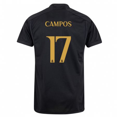 Kandiny Uomo Maglia Andrés Campos #17 Nero Kit Gara Third 2023/24 Maglietta