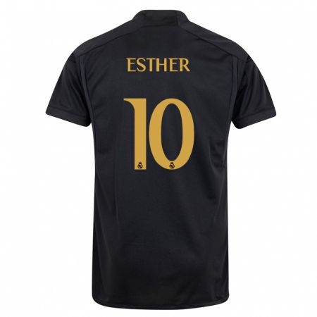 Kandiny Uomo Maglia Esther Gonzalez #10 Nero Kit Gara Third 2023/24 Maglietta