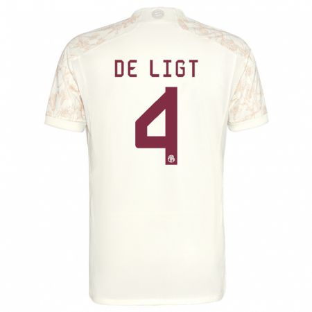 Kandiny Heren Matthijs De Ligt #4 Gebroken Wit Thuisshirt Derde Tenue 2023/24 T-Shirt België