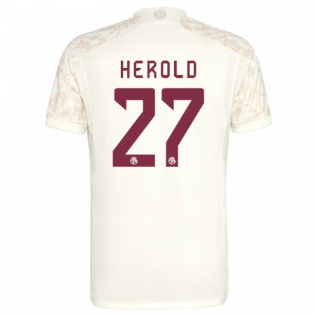 Kandiny Hombre Camiseta David Herold #27 Blanquecino Equipación Tercera 2023/24 La Camisa