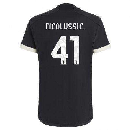 Kandiny Uomo Maglia Hans Nicolussi Caviglia #41 Nero Kit Gara Third 2023/24 Maglietta