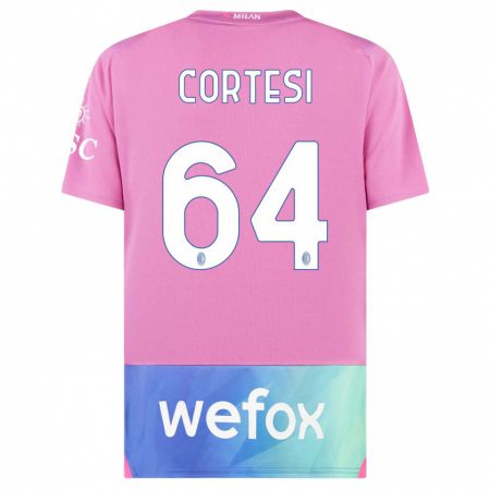 Kandiny Hombre Camiseta Selena Cortesi #64 Rosado Morado Equipación Tercera 2023/24 La Camisa