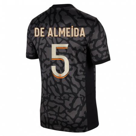 Kandiny Hombre Camiseta Elisa De Almeida #5 Negro Equipación Tercera 2023/24 La Camisa México