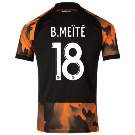 Kandiny Uomo Maglia Bamo Meïté #18 Nero Arancione Kit Gara Third 2023/24 Maglietta