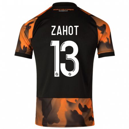 Kandiny Uomo Maglia Sarah Zahot #13 Nero Arancione Kit Gara Third 2023/24 Maglietta