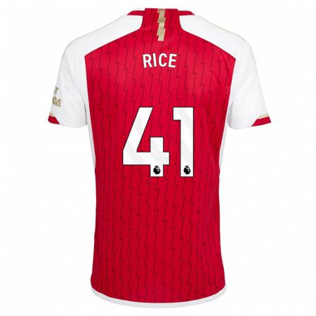 Kandiny Dames Declan Rice #41 Rood Thuisshirt Thuistenue 2023/24 T-Shirt België