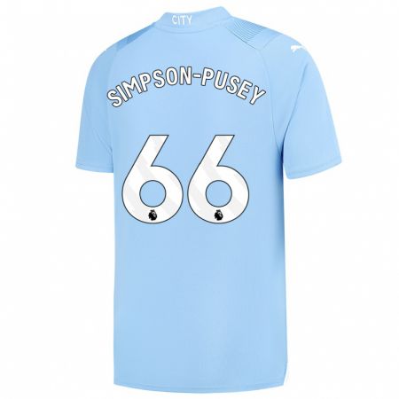 Kandiny Donna Maglia Jahmai Simpson-Pusey #66 Azzurro Kit Gara Home 2023/24 Maglietta