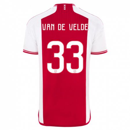 Kandiny Dames Jonna Van De Velde #33 Rood Wit Thuisshirt Thuistenue 2023/24 T-Shirt België