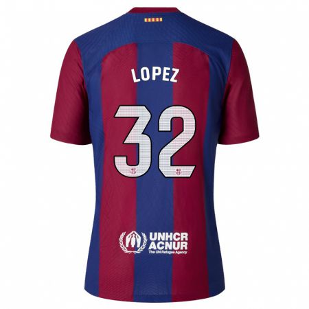 Kandiny Mujer Camiseta Fermín López #32 Rojo Azul 1ª Equipación 2023/24 La Camisa