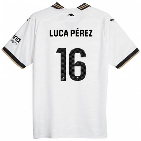 Kandiny Mujer Camiseta Simón Luca Pérez #16 Blanco 1ª Equipación 2023/24 La Camisa