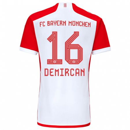 Kandiny Mujer Camiseta Emirhan Demircan #16 Rojo Blanco 1ª Equipación 2023/24 La Camisa