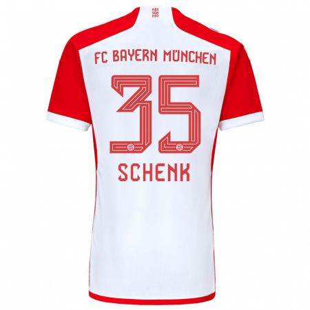 Kandiny Mujer Camiseta Johannes Schenk #35 Rojo Blanco 1ª Equipación 2023/24 La Camisa