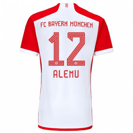 Kandiny Mujer Camiseta Liul Alemu #12 Rojo Blanco 1ª Equipación 2023/24 La Camisa