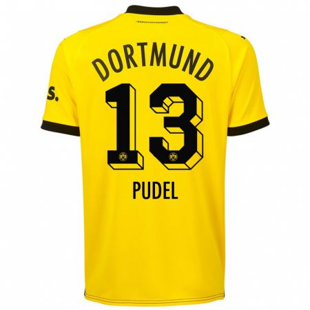 Kandiny Mujer Camiseta Bjarne Pudel #13 Amarillo 1ª Equipación 2023/24 La Camisa