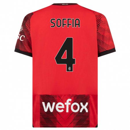 Kandiny Mujer Camiseta Angelica Soffia #4 Negro Rojo 1ª Equipación 2023/24 La Camisa México