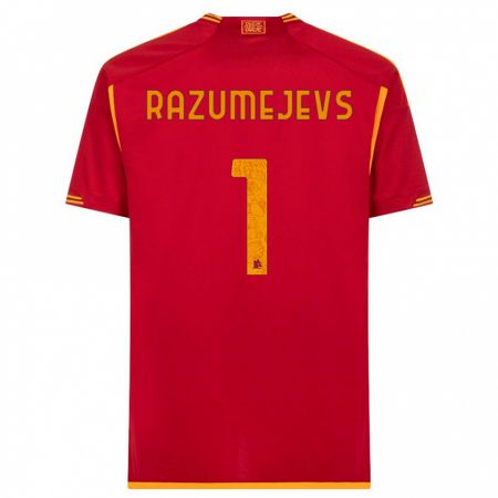 Kandiny Donna Maglia Vladislavs Razumejevs #1 Rosso Kit Gara Home 2023/24 Maglietta