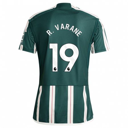 Kandiny Donna Maglia Raphaël Varane #19 Verde Scuro Kit Gara Away 2023/24 Maglietta