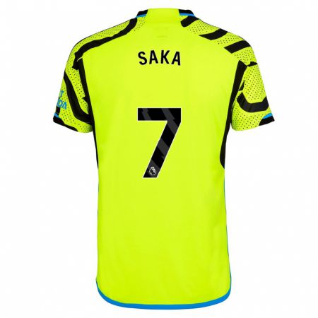 Kandiny Donna Maglia Bukayo Saka #7 Giallo Kit Gara Away 2023/24 Maglietta