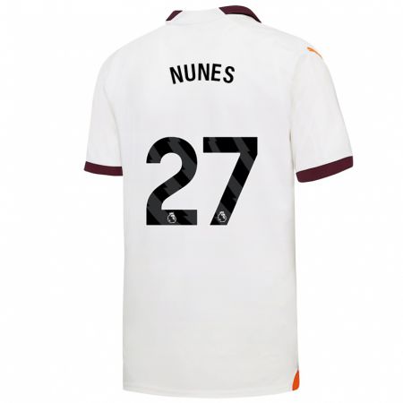 Kandiny Donna Maglia Matheus Nunes #27 Bianco Kit Gara Away 2023/24 Maglietta