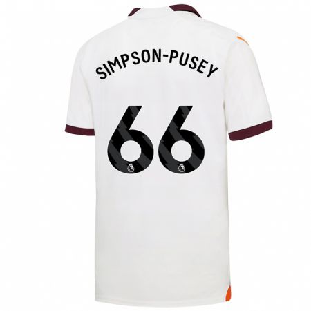 Kandiny Donna Maglia Jahmai Simpson-Pusey #66 Bianco Kit Gara Away 2023/24 Maglietta