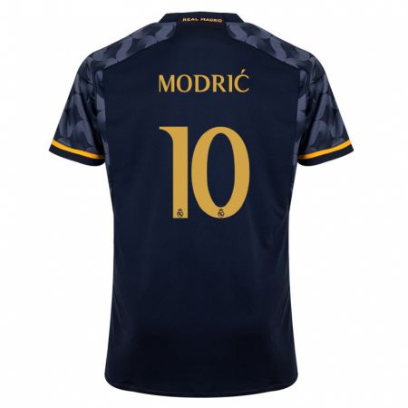 Kandiny Dames Luka Modric #10 Donkerblauw Uitshirt Uittenue 2023/24 T-Shirt België