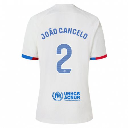 Kandiny Donna Maglia João Cancelo #2 Bianco Kit Gara Away 2023/24 Maglietta